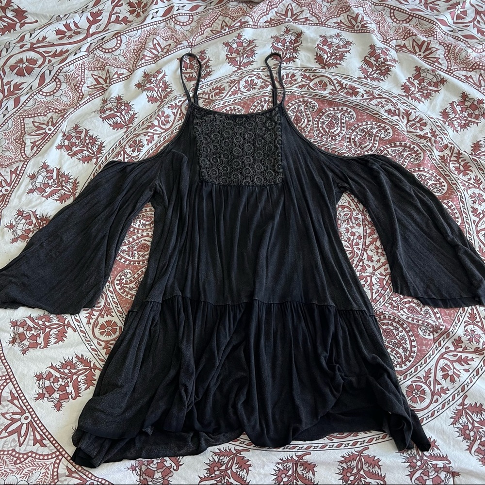 Black Wash Long Sleeve Dress